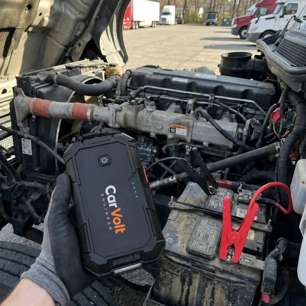 CarVolt teherautón az autópályán